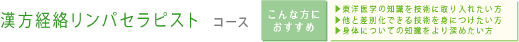 漢方経絡リンパセラピスト  コース